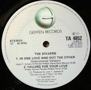 Back Cover Single Sylvers - In One Love And Out The Other