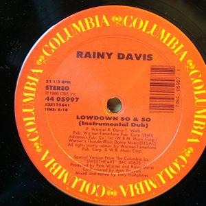 Back Cover Single Rainy Davis - Lowdown So & So