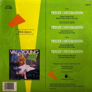 Back Cover Single Val Young - Private Conversations