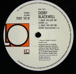 Back Cover Single Debby Blackwell - Once You Got Me Going