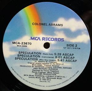 Back Cover Single Colonel Abrams - Speculation