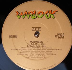 Back Cover Single Zee - Madness