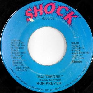 Back Cover Single Ron Preyer - Baltimore