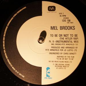 Back Cover Single Mel Brooks - To Be Or Not To Be (The Hitler Rap)