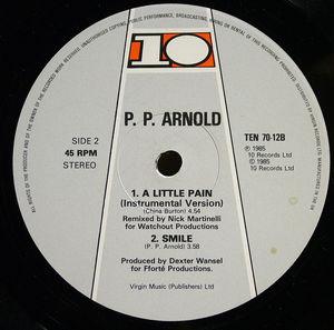 Back Cover Single P.p. Arnold - A Little Pain