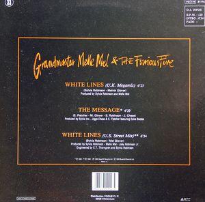 Back Cover Single Grandmaster Melle Mel - White Lines (UK Mastermix