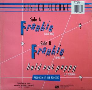 Back Cover Single Sister Sledge - Frankie