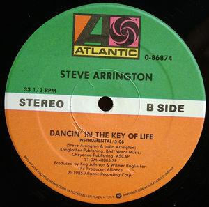 Back Cover Single Steve Arrington - Dancin' In The Key Of Life