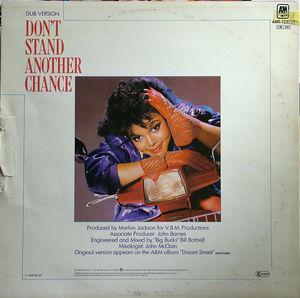 Back Cover Single Janet Jackson - Don't Stand Another Chance