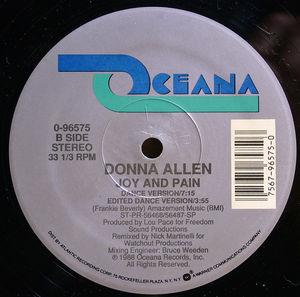 Back Cover Single Donna Allen - Joy And Pain