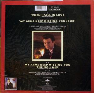 Back Cover Single Rick Astley - When I Fall In Love