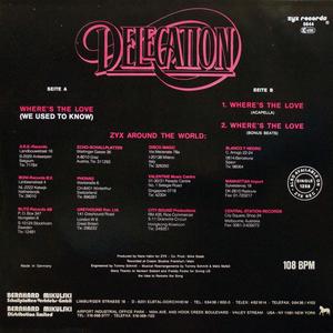 Back Cover Single Delegation - Where's The Love (we Used To Know)