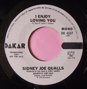 Back Cover Single Sidney Joe Qualls - I Enjoy Loving You