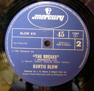 Back Cover Single Kurtis Blow - The Breaks