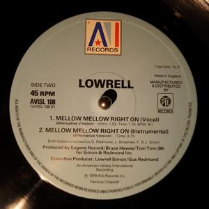 Back Cover Single Lowrell - Mellow Mellow Right On
