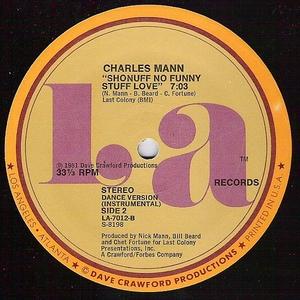 Back Cover Single Charles Mann - Shonuff No Funny Stuff Love