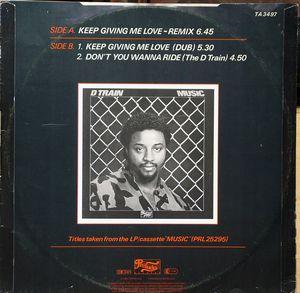 Back Cover Single D-train - Keep Giving Me Love
