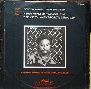 Back Cover Single D-train - Keep Giving Me Love