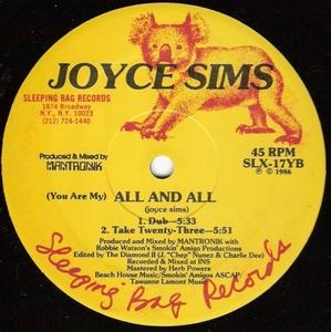 Back Cover Single Joyce Sims - (You Are My) All And All