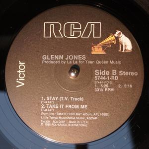 Back Cover Single Glenn Jones - Stay