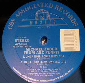 Back Cover Single Michael Zager From Abc Funfit - Like A Tiger