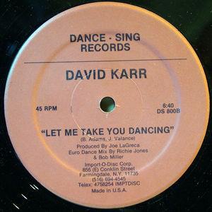 Back Cover Single David Karr - Let Me Take You Dancing