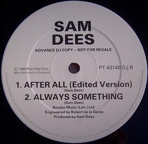 Back Cover Single Sam Dees - After All