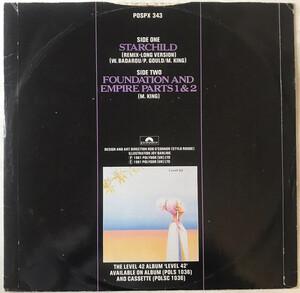 Back Cover Single Level 42 - Starchild (Remix - Long Version)