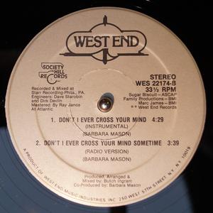 Back Cover Single Barbara Mason - Don't I Ever Cross Your Mind
