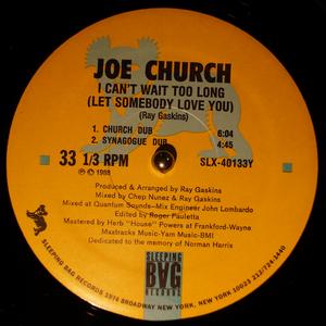 Back Cover Single Joe Church - I Can't Wait Too Long (let Somebody Love You)