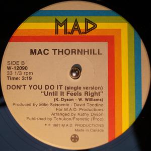 Back Cover Single Mac Thornhill - Don't You Do It (until It Feels Right)