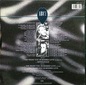 Back Cover Single Abc - Night You Murdered Love