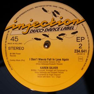 Back Cover Single Karen Silver - I Don't Wanna Fall In Love Again