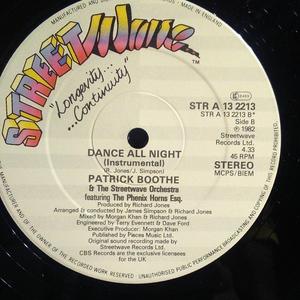Back Cover Single Patrick Boothe - Dance All Night