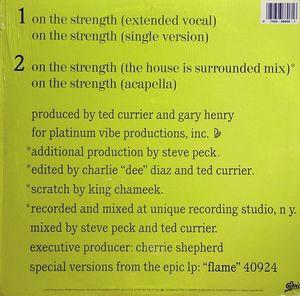 Back Cover Single Flame (with Tony Terry) - On The Strength