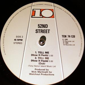 Back Cover Single 52nd Street - Tell Me (how It Feels)