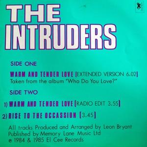 Back Cover Single The Intruders - Warm And Tender Love