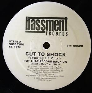Back Cover Single Cut To Shock - Put That Record Back On