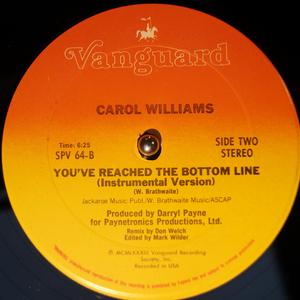 Back Cover Single Carol Williams - You've Reached The Bottom Line