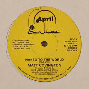 Back Cover Single Matt Covington - Naked To The World