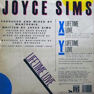 Back Cover Single Joyce Sims - Lifetime Love