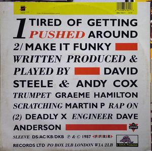 Back Cover Single 2 Men And A Drum Machine - Tired Of Getting Pushed Around