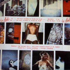 Back Cover Single Le Club - Un Fait Divers Et Rien De Plus