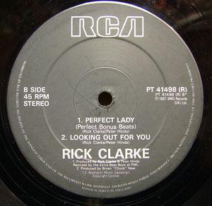 Back Cover Single Rick Clarke - Perfect Lady (Extra Beat Boys Re-Edit)