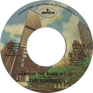 Back Cover Single The Joneses - Name Of The Game