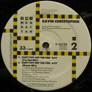 Back Cover Single Gavin Christopher - Can't Put Out The Fire