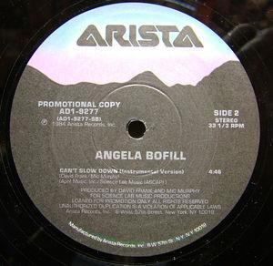 Back Cover Single Angela Bofill - Can't Slow Down