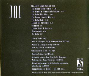 Back Cover Single London Jones - Joi