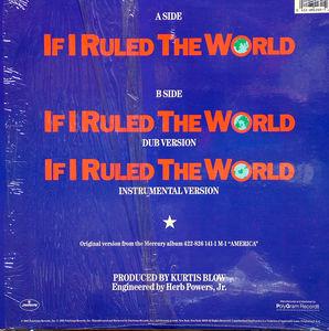 Back Cover Single Kurtis Blow - If I Ruled The World