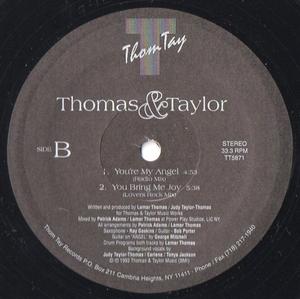 Back Cover Single Thomas And Taylor - You Bring Me Joy